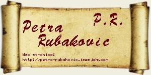 Petra Rubaković vizit kartica